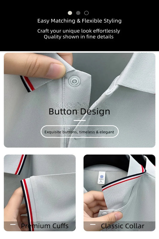 Men's summer new hot selling short sleeved printed logo high-end casual breathable fashion polo shirt comfortable T-shirt top