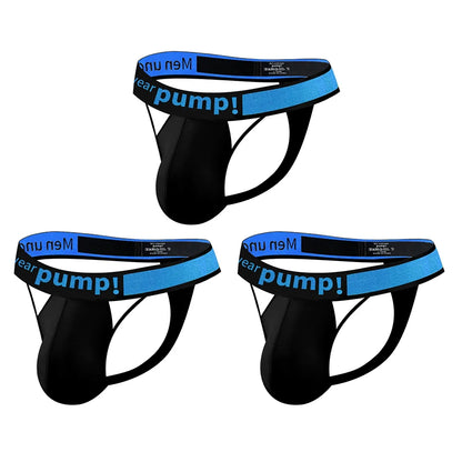 Men's Modal Soft Skin-Friendly Lightweight Thong, Front Double Hollow Out Single Thong Design, Contrast Waistband Underwear