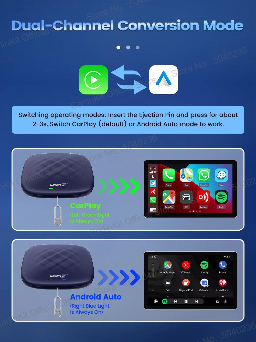 2026 NEW CarlinKit CarPlay Ai Box Qualcomm 8-Core Android 13 Wireless Carplay Android Auto Car Video TV Box WiFi SIM For Netflix