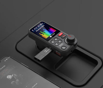 Bluetooth-compatible Car Wireless FM Transmitter Radio Adapter Fast Charging Treble Bass Sound Music Car MP3 Player Aux QC3.0