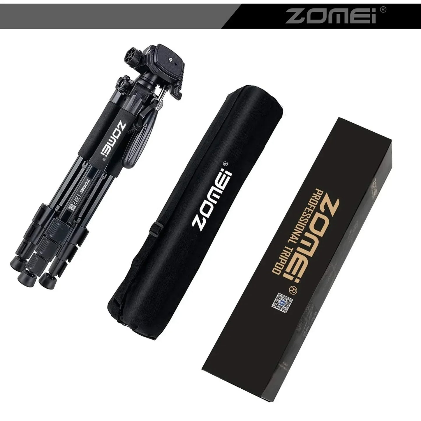 187cm/73.6in Tall Zomei Aluminum Alloy Portable Tripod for Camera DSLR Canon Nikon, 360 Degree Panorama Photography Phone Stand
