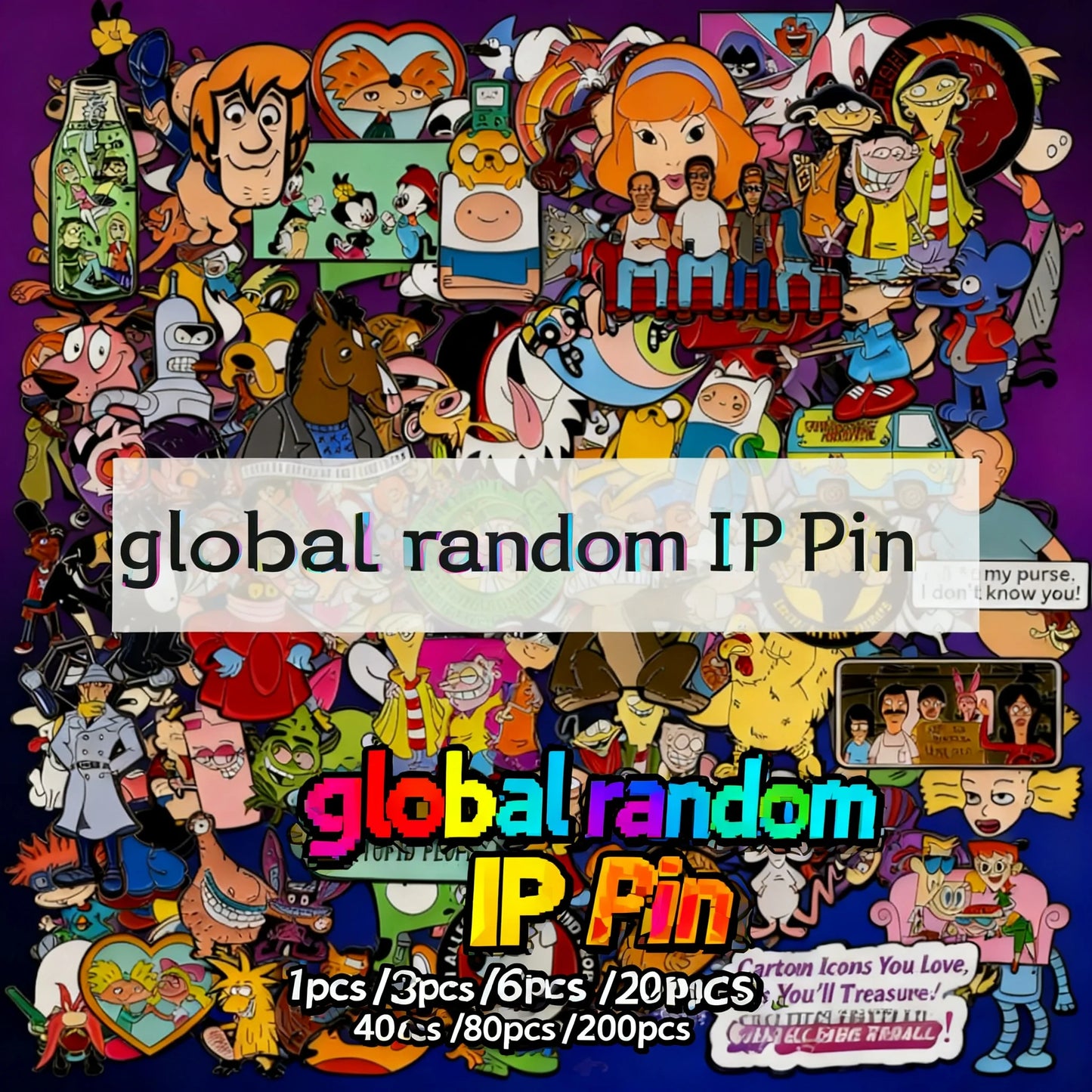 20 200pcs Random Mystery Enamel Lapel Pins Funny Pin Badge Brooches Wholesale Global IP For Women Clothing Accessories