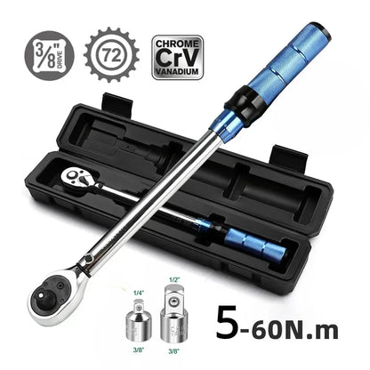 3/8" 5-60N.m Square Drive ±3% High Precision Torque Wrench 1pc 3pcs 7pcs 8pcs Set Bicycle Motorcycle Automotive IDY Hand Tools