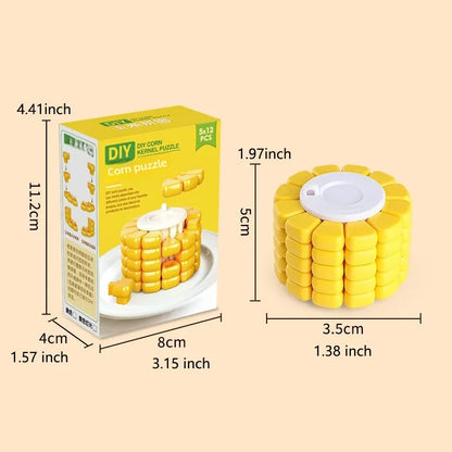 Hot Sale DIY Corn Cube Puzzle, Sensory Educational Fidget Stress Relief Toy, Brain Teaser Intelligence Game Toy for Kids Ages 3+