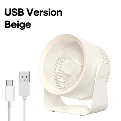 Desktop Table Fan USB Rechargeable Wall Mounted Silent High Speed Turbo Air Circulator Fan for Home Office