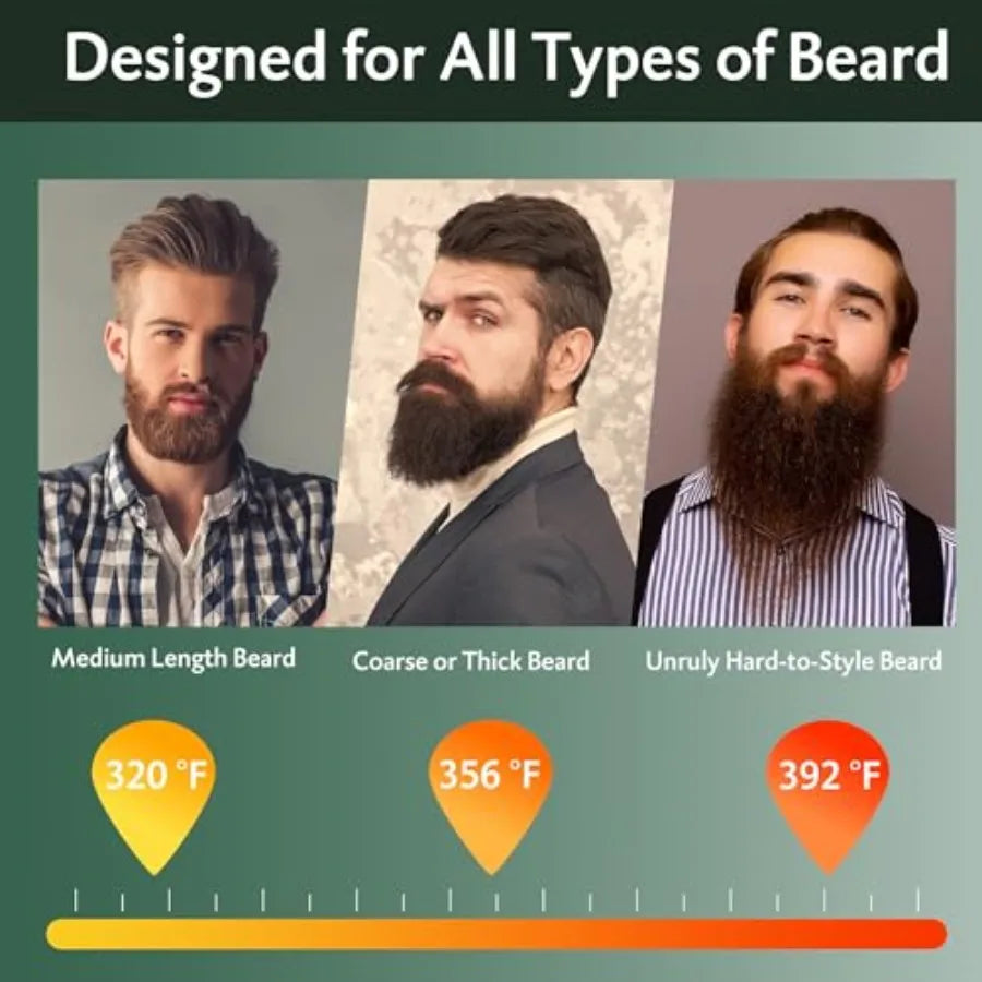 Beard Straightener for Men, Portable Cordless Heated Hair and Beard Straightening Brush with Anti-Scald and Ionic Technology, 3