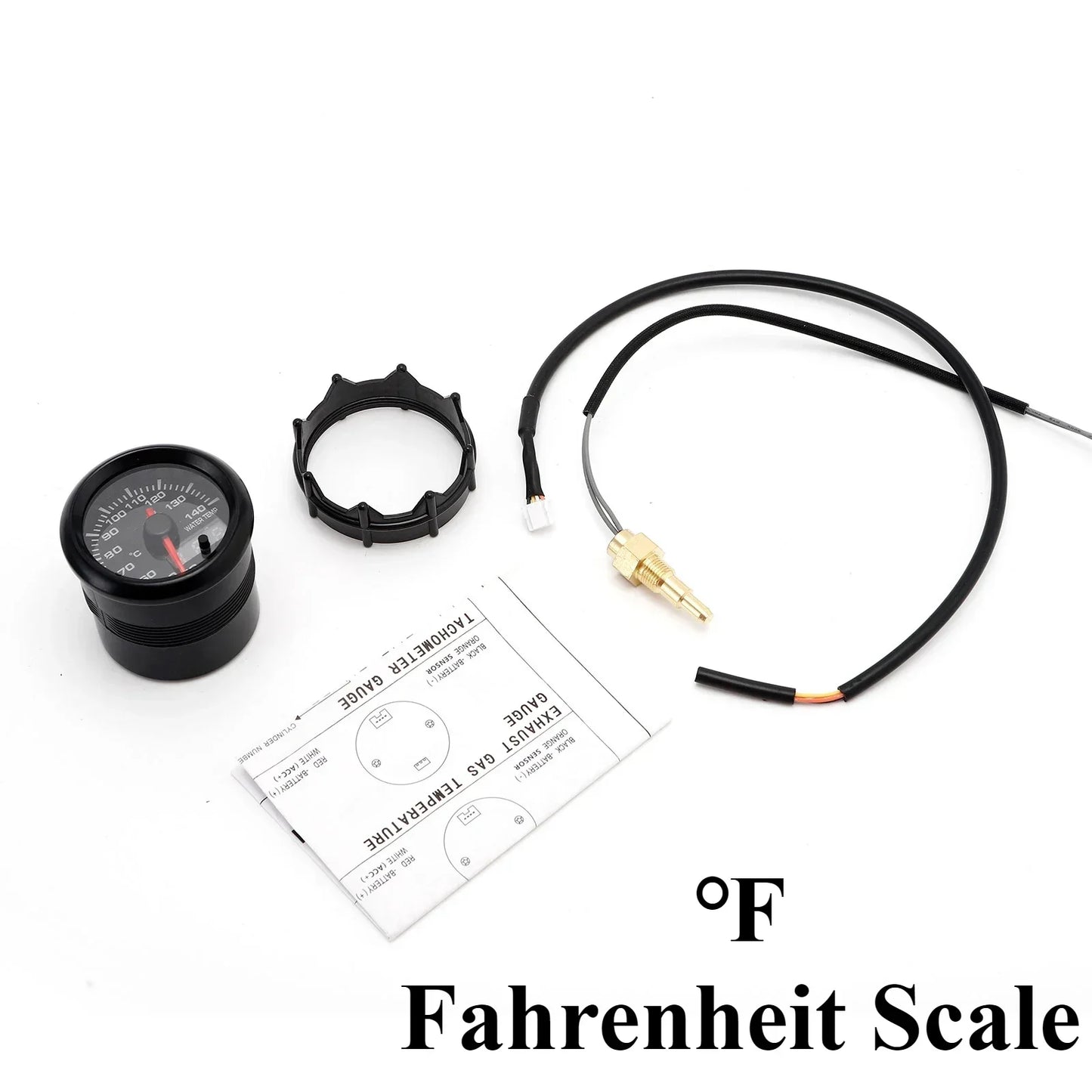 Dofi 2" 52mm 7 Colors LED Dual Display Boost Water Oil Temp Oil Pressure Voltmeter Air Fuel Ratio EGT Tachometer Car Gauge