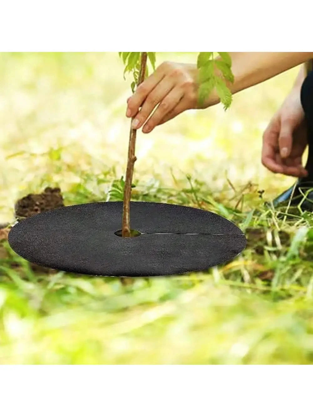 5Pcs Non-Woven Tree Mulch Ring Weed Control Mat Landscape Fabric Anti-Grass Root Protector Barrier Garden Plant Cover 15-82cm