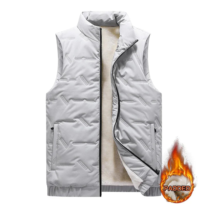 Padded Vest Men's Winter New Men Down Cotton Vest Warm Canvas Horse Jacket Youth Sleeveless Athletic Big Size Men's Clothing 6XL