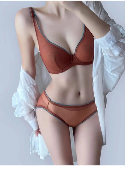 Women Summer Lingerie Set Push Up Bra Comfort Lift Seamless Push Up Bra for Women Full Cup No Underwire Ultra Thin Bra S-2XL Hot