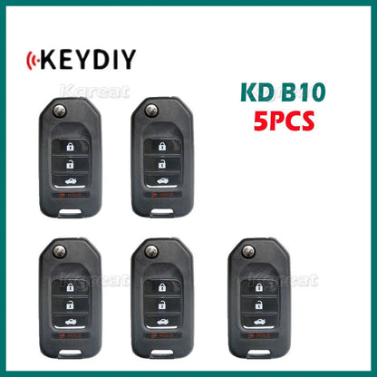 5pcs Keydiy KD B10 Universal Remote Key 3/4 Buttons B Series Car Remote Key for Honda Style KD900 KD900+ KD-X2 URG200 Mini