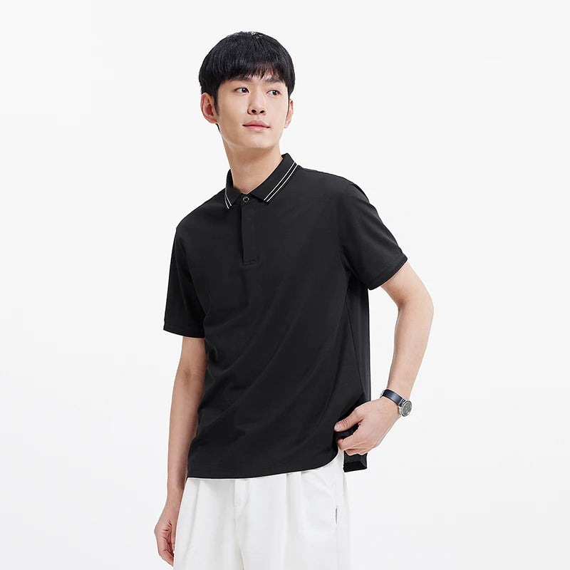 Semir Men Polo Shirt Mulberry Silk Texture Business Basic Knit 2026 Summer Casual Style Soft Lightweight Office Wear Top