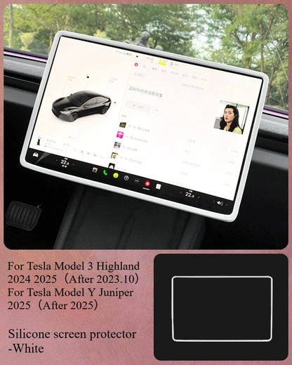 For Tesla Model Y Juniper 2025 White Interior Accessories Center Control Armrest Box Organizer Storage Box Cup Holder New Model3