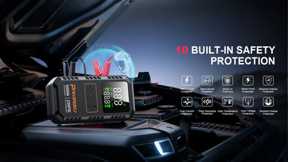 PAIVIROKU 4-IN-1 Car Jump Starter with Air Compressor 5000APeak Auto Battery Booster 150PSI Air Pump Power Bank Tire Inflator