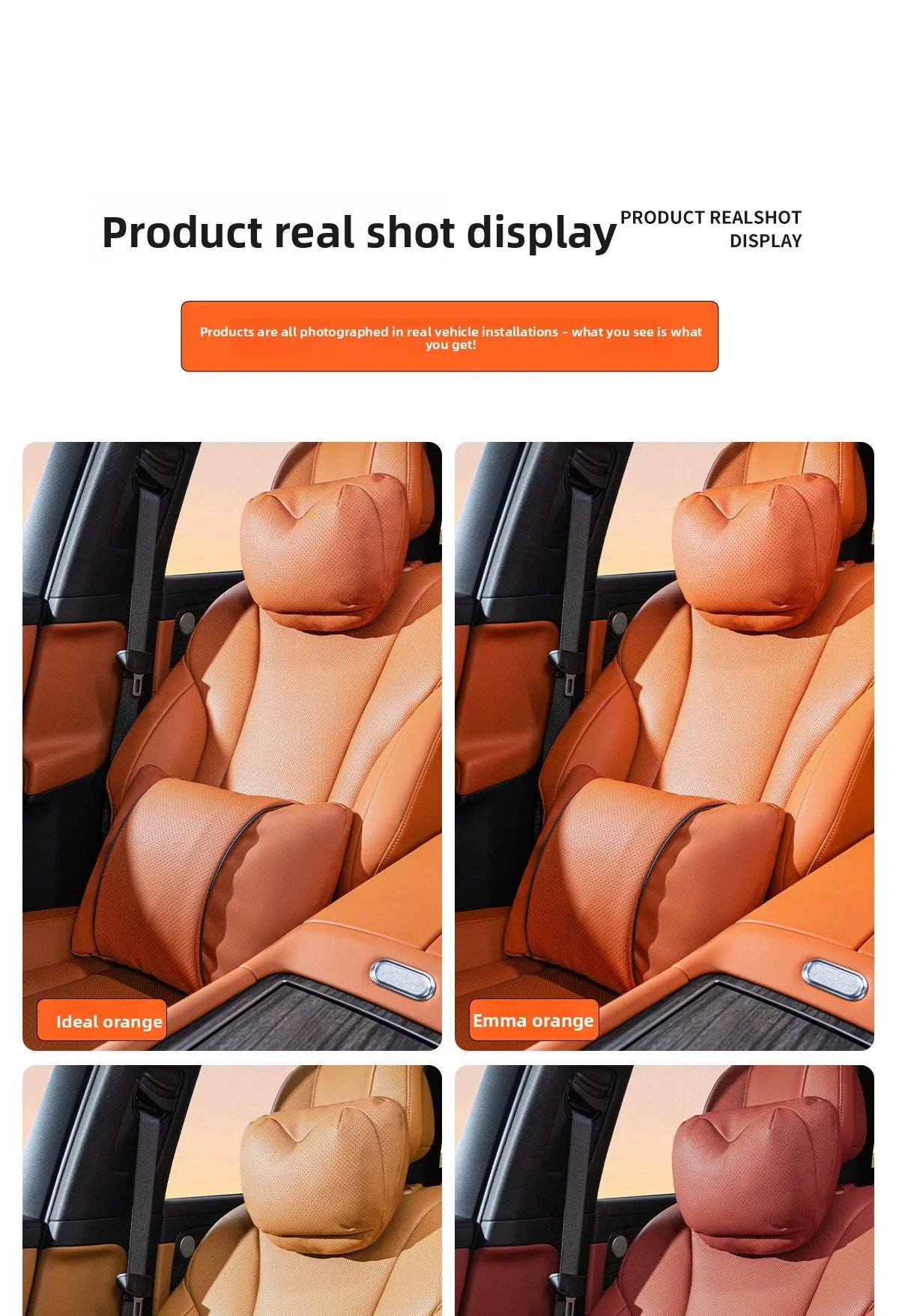 High Quality Universal Car Headrest Cushion Car Seat Neck Pillow High-grade Leather Breathable Lumbar Support Car Pillow