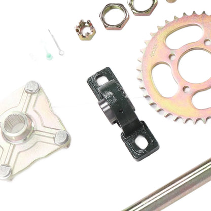 Heavy Duty 740mm Go Kart Rear Axle Kit with 37T Sprocket & Brake Disc for 50-150CC DIY ATVs Quads Drift Trikes