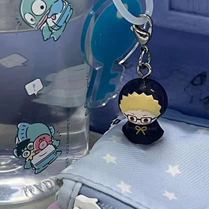 Bandai Haikyuu Gashapon Mini Figure Keychain Hinata Kageyama Tsukishima Kenma Kuroo Bag Pendant Umbrella Charm Anime Collectible