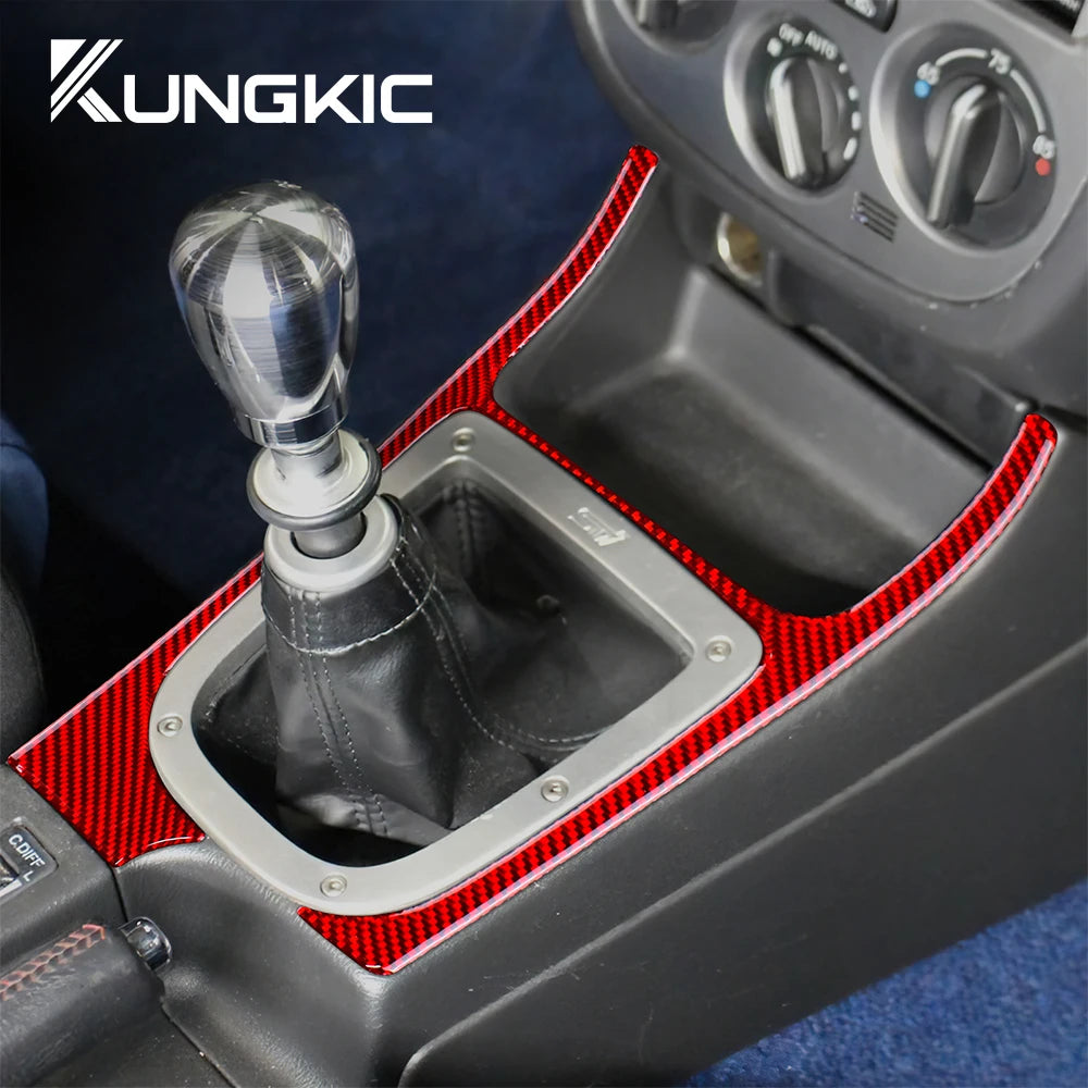 For Subaru Impreza WRX STI 2002-2004 Manual Gear Shift Panel Cover Soft Carbon Fiber Sticker Car Interior Trim Accessories Kit