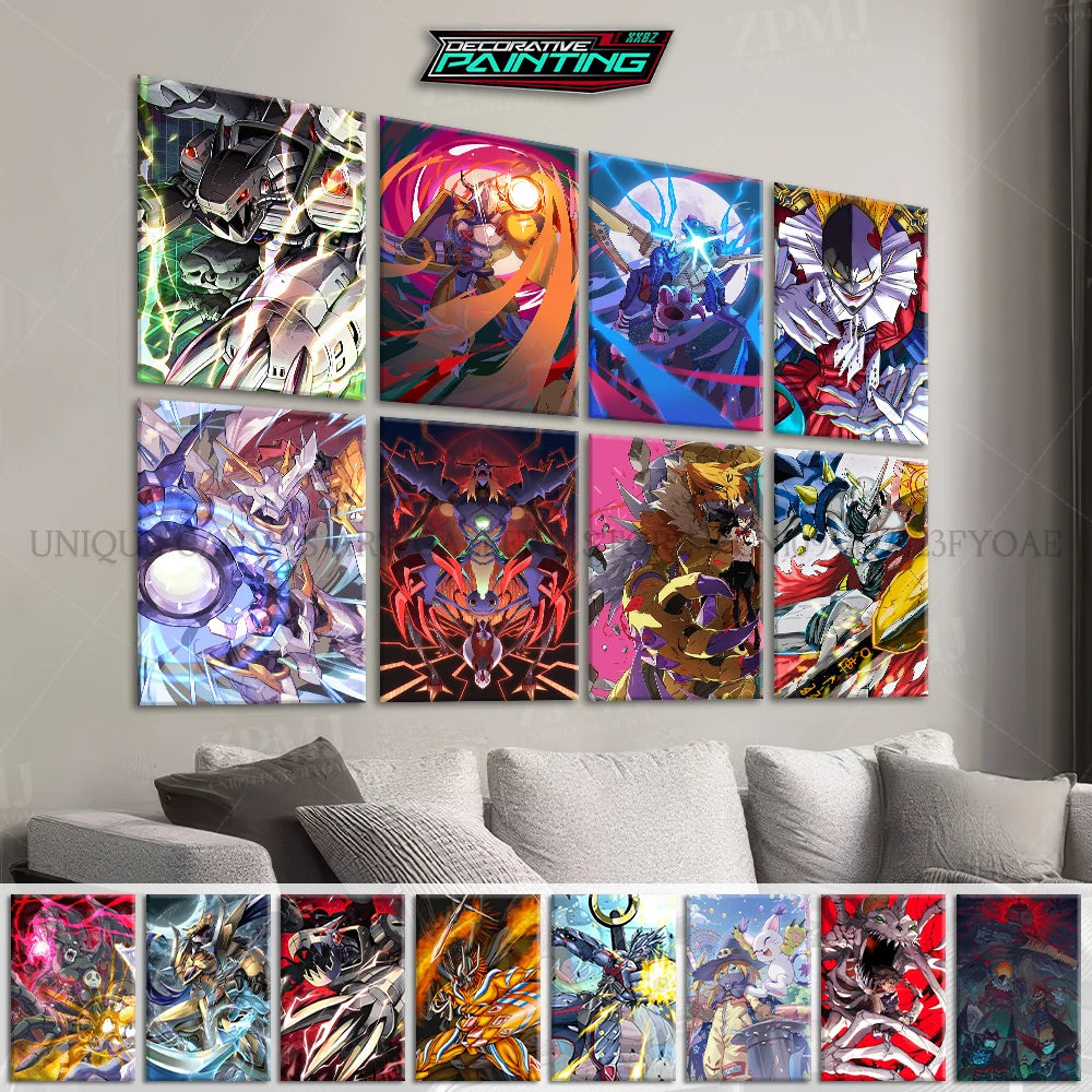 Japanese Anime Canvas Wall Art Digimon Digital Monsters Home Decorative HD Print Poster Painting Modern No Frame For Living Room