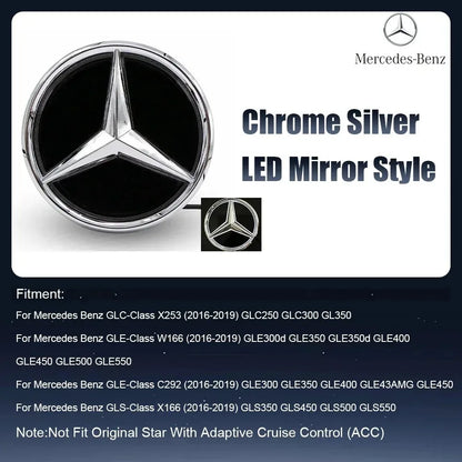 Front Grille LED Star Emblem Light Badge For Mercedes Benz GLC GLE GLS-Class 2016-2019
