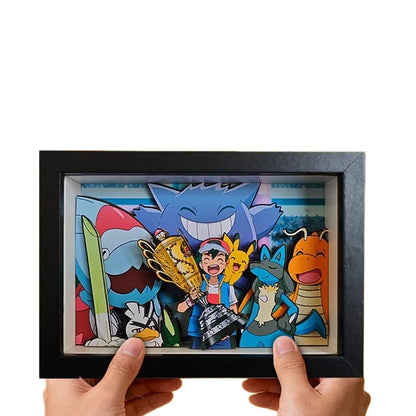 Anime Gyarados 3D Art Painting Cartoon Bulbasaur Figure Collect Picture Handmade Desktop Decora Fans Gift