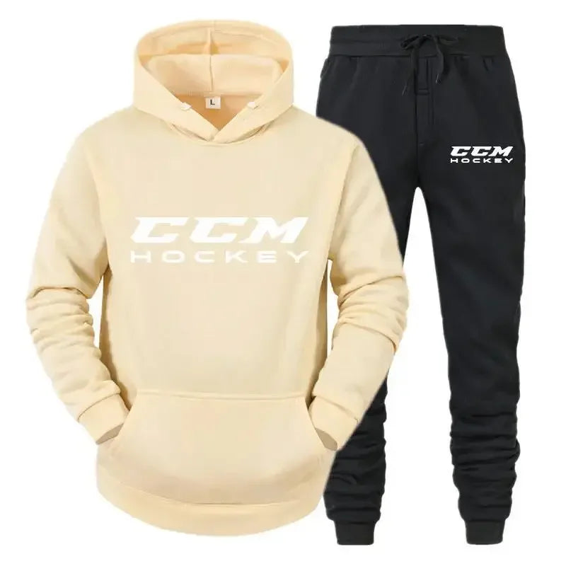 Autumn and winter men's sportswear set  high-quality casual sportswear  hooded sweatshirt