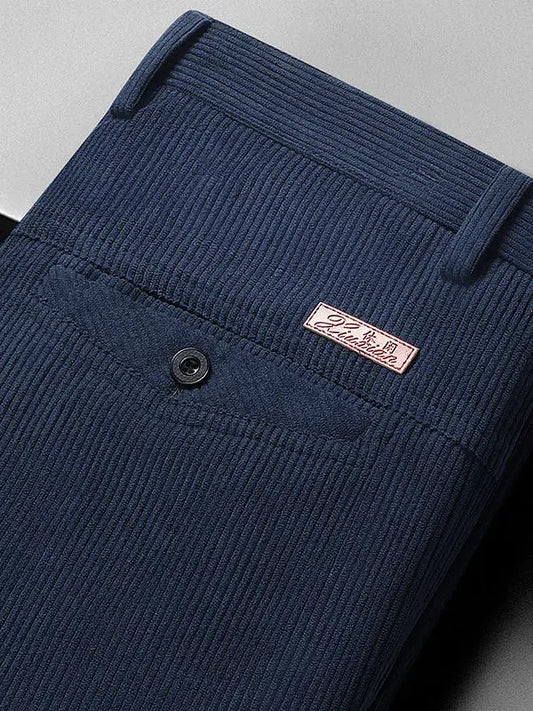 Corduroy Men's Straight Leg Warm Winter Pants Loose Fit Casual Trousers Comfortable Autumn Winter Fashion Trend Brand