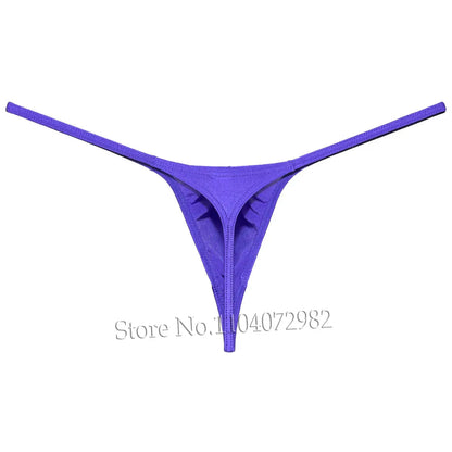 Men's Thong Underwear Contour Pouch Tangas Beach Bikini String Briefs Soft Shiny Smooth Male G-string Comfy Man Sissy Panties