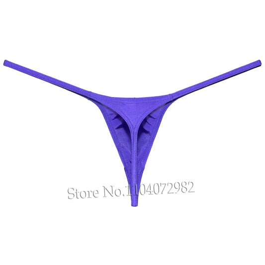 Men's Thong Underwear Contour Pouch Tangas Beach Bikini String Briefs Soft Shiny Smooth Male G-string Comfy Man Sissy Panties