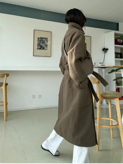 Mauroicardi Autumn Winter Oversized Long Thick Soft Warm Black Wool Blends Coat Men Luxury Designer Clothes Woolen Overcoat 2024