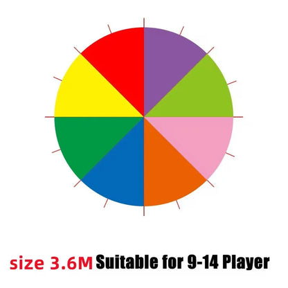 Multiple People Outdoor Camping Rainbow Umbrella Parachute Toy Jump-Sack Ballute Play Interactive Teamwork Game Toy For Kids