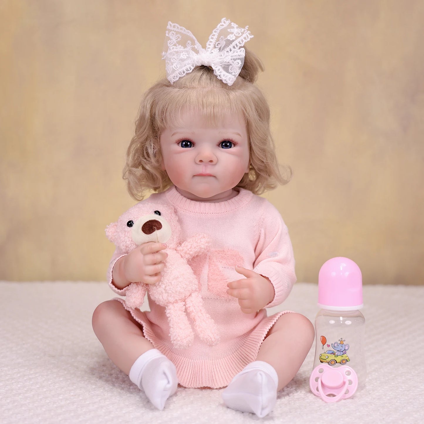 18 Inch Reborn Baby Doll Full Vinyl Body Realistic 3D Skin Visible Veins Newborn Girl Toy Collectible Birthday Gift