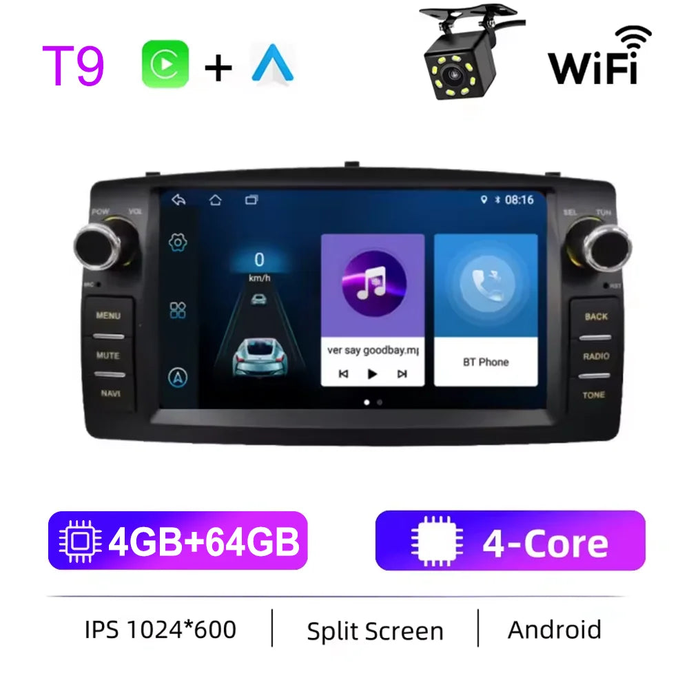 Car Radio Android For Toyota Corolla E120 2003-2006 BYD F3 Carplay Multimedia 7'' Player 2Din Autoaudio Head Unit Navigation GPS