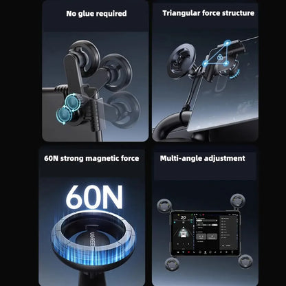 TEEQ For Tesla Model Y Junipe 2025 Model 3 HIGHLAND 2024 Cybertruck BYD Car Phone Mount Holder 15W Magnetic Wireless Charger