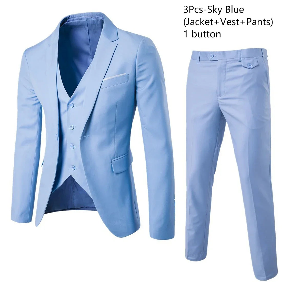 Elegant Men Suits 3 Pieces 2 Blazers Sets Wedding Jackets Vest Pants  Classic  2025 Formal Coats Korean Costumes