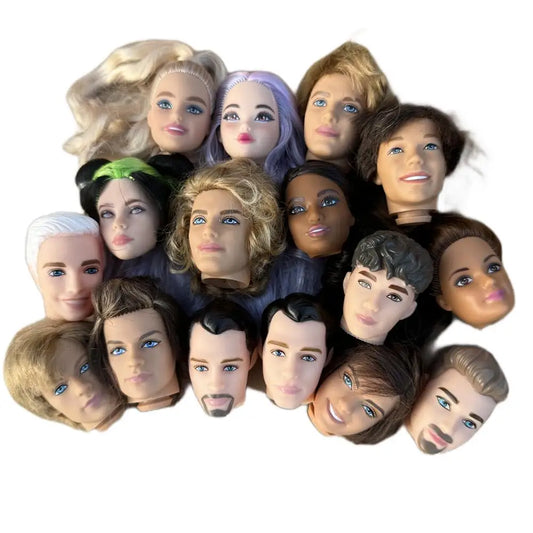 1/6 Vintage Doll Heads Mermaid Racer Super Model Princess For 30cm Solid Male Female Children Playing Birthday Gifts