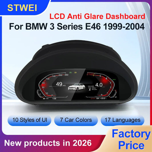 STWEI 2026 New Product Facroy Price Digital LCD Car Dashboard For BMW 3Series M3 E46 Instrument Cluster Panel Cockpit