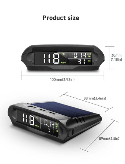 Digital Head‑Up Displayer OBD2+GPS Speed Warning Head Up Display Smart Gauge Car HUD Speedometer Turbo RPM Alarm for Car Truck