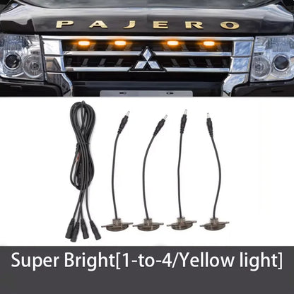 4Pcs 6Pcs Front Grille LED Lights For Mitsubishi Pajero Montero Sport  Outlander Amber DRL Daytime Running Warning Lamps