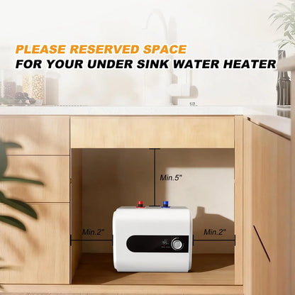 6L/1.6 Gallon Mini Tank Water Heater Electric, 1500W Under Sink Hot Water for Point of Use, 110V Instant Hot Water Heater for Kichen Bathroom Restaurant, Wall or Floor Mounted