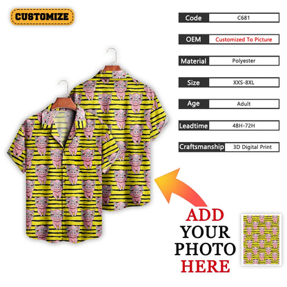 Custom Pattern/LOGO Hawaiian Men's Shirt Full Print Summer Short-sleeved Shirt Personalized Button Down Shirts Customized Gifts