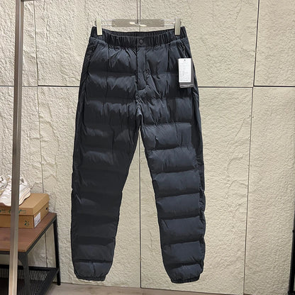 Thickened Cotton Pants Men's Winter Outdoor Warm Windproof Water-Resistant Casual Trousers Youth Fashion Straight Leg Long Pants