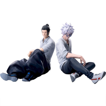 Hot 10CM Jujutsu Kaisen Anime Satoru Gojo & Geto Suguru Yumemirize Sitting Posture Action Figure Genuine Model Figurine Toy