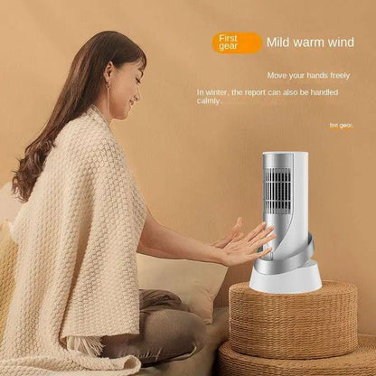 Heater with Fan Portable Desktop Electric Mini Room Fan Heater with PTC, Dormitory Desktop Energy Saving Fan Heater