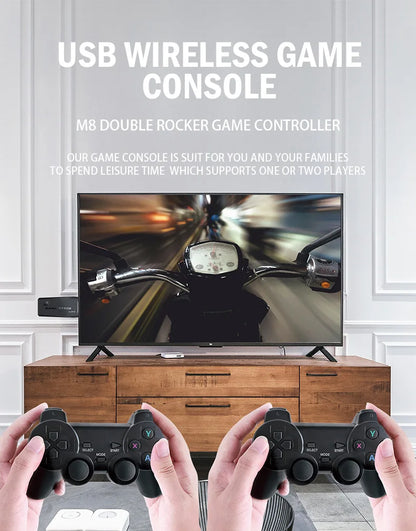 2026NEW M8 Video Game Console 64G 20000 Games Retro handheld Game Console Wireless Controller Lite 4K Game Stick For Xmas Gifts