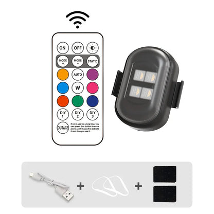 RGB Led Car Strobe Lights Motorcycle LED Flash Position Wireless Light Aircraft Airplane Helicopter Warning Lights Accessories