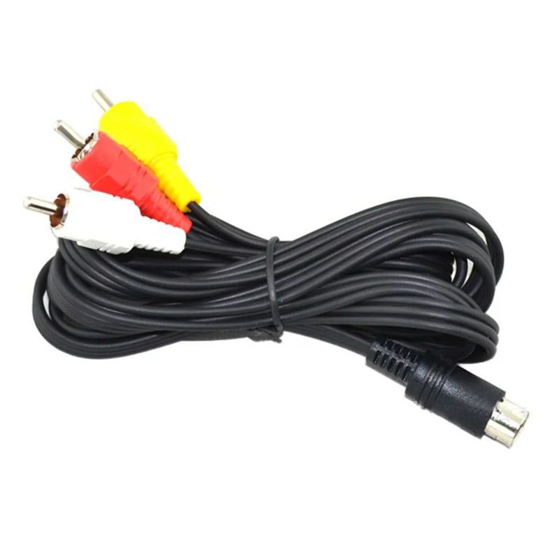 1.8m AV Cable for SEGA Genesis II III/MD 2/3 Wire Audio Video 3RCA to 9pin Cable for Mega Drive Extension Cord