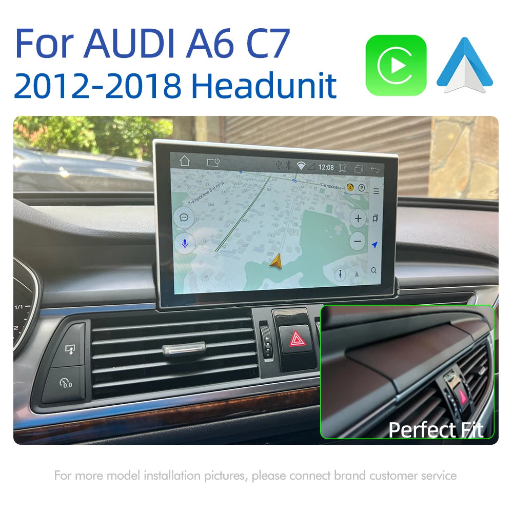 Android 14 Carplay Car Multimedia Player For Audi A6 C7 A7 2012~2018 Touch Screen 4G Music Stereo GPS Navi 8+256GB Auto Radio