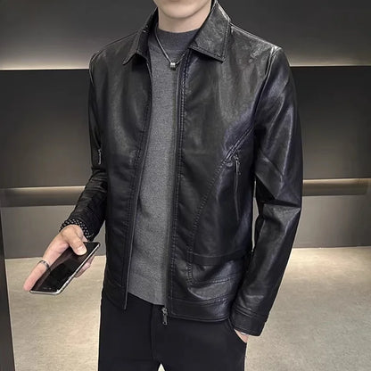 TUCANO Men's Genuine Leather Jacket 2026 Autumn Winter Warm Sheepskin Slim Fit Biker Style Stand Collar Coat Outerwear