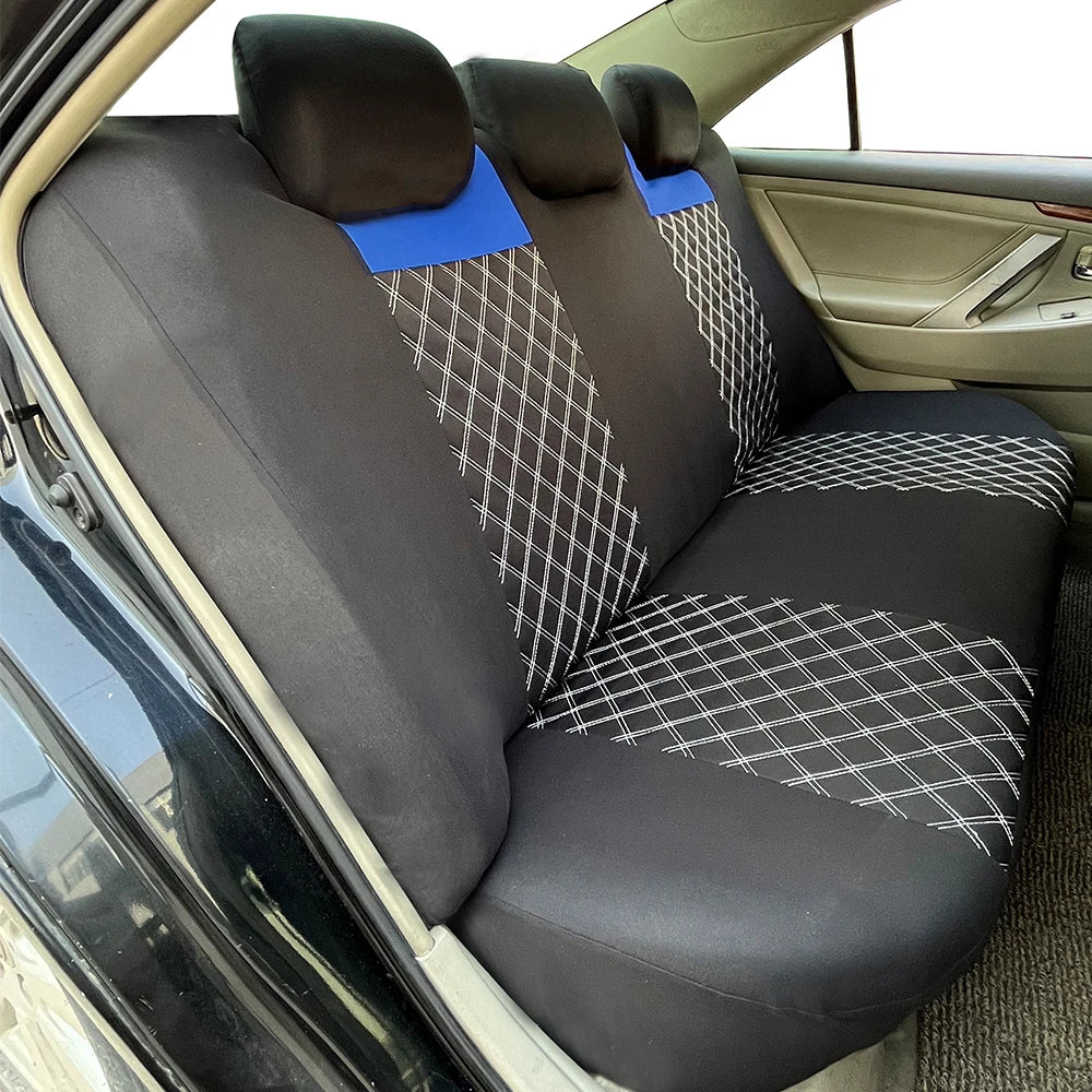 Car Seat Covers Double Line Embroidery Quilted Splicing Universal Size Fit For Most Car Polyester Fabric Seat Covers For Car